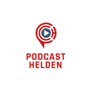 Logo Mikrofon und Text Podcast Helden darunter